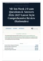 NR 566 Week 2 Exam Questions & Answers 2026&sol;2027 Latest-Style Comprehensive Review &lpar;Rationales&rpar;