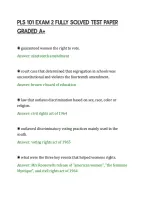 PLS 101 EXAM 2 FULLY SOLVED TEST PAPER&NewLine;GRADED A&plus;