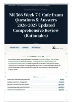 NR 566 Week 7 C Cafe Exam Questions & Answers 2026&sol;2027 Updated Comprehensive Review &lpar;Rationales&rpar;