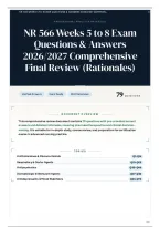 NR 566 Weeks 5 to 8 Exam Questions & Answers 2026&sol;2027 Comprehensive Final Review &lpar;Rationales&rpar;
