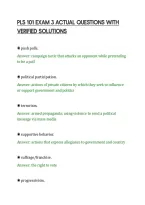 PLS 101 EXAM 3 ACTUAL QUESTIONS WITH&NewLine;VERIFIED SOLUTIONS