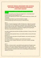 LABORATORY FINANCIAL MANAGEMENT EXAM &vert;200 MCQS WITH CORRECT ANSWERS AND DETAILED RATIONALES &vert; LATEST UPDATE 2026&sol;2027 