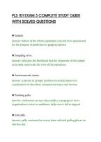 PLS 101 EXAM 3 COMPLETE STUDY GUIDE&NewLine;WITH SOLVED QUESTIONS&NewLine;