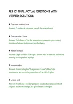 PLS 101 FINAL ACTUAL QUESTIONS WITH&NewLine;VERIFIED SOLUTIONS