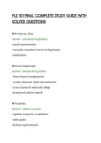 PLS 101 FINAL COMPLETE STUDY GUIDE WITH&NewLine;SOLVED QUESTIONS