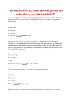 TNCC final exam test 2022 open book with question and&NewLine;well verified answers latest updates&excl;&excl;&excl;&excl;&excl;&excl;&excl;