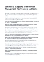 Laboratory Budgeting and Financial Management&period; Key Concepts and Tools Questions with Verified Answers