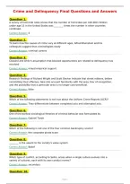 Crime and Delinquency Final Questions and Answers