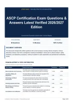 ASCP Certification Exam Questions & Answers Latest Verified 2026&sol;2027 Edition