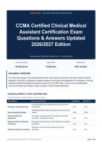 CCMA Certified Clinical Medical Assistant Certification Exam Questions & Answers Updated 2026&sol;2027 Edition