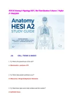 HESI A2 Anatomy & Physiology Verified A&plus; Study Guide