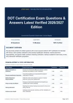 DOT Certification Exam Questions & Answers Latest Verified 2026&sol;2027 Edition