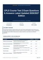CPLS Course Test 2 Exam Questions & Answers Latest Updated 2026&sol;2027 Edition