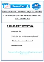 NR 565 Final Exam &ndash; Adv Pharmacology Fundamentals &ndash; &lpar;2026&rpar; Actual Questions & Answers &lpar;Chamberlain&rpar; 100&percnt; Guarantee Pass&NewLine;