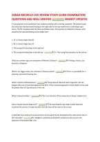 SARAH MICHELLE LIVE REVIEW STUDY GUIDE EXAMINATION&NewLine;QUESTIONS AND WELL VERIFIED ANSWERS NEWEST UPDATES