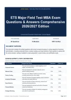 ETS Major Field Test MBA Exam Questions & Answers Comprehensive 2026&sol;2027 Edition