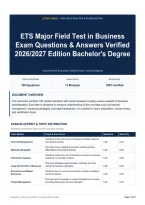 ETS Major Field Test in Business Exam Questions & Answers Verified 2026&sol;2027 Edition Bachelor&rsquo;s Degree