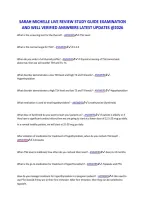 SARAH MICHELLE LIVE REVIEW STUDY GUIDE EXAMINATION&NewLine;AND WELL VERIFIED ANSWRERS LATEST UPDATES &commat;2026