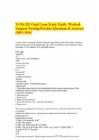 NURS 231 Final Exam Study Guide- Medical-Surgical Nursing Practice Questions & Answers &lpar;2025-2026&rpar;