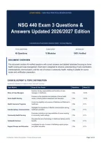 NSG 440 Exam 3 Questions & Answers Updated 2026&sol;2027 Edition