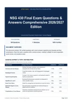 NSG 430 Final Exam Questions & Answers Comprehensive 2026&sol;2027 Edition