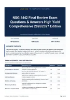 NSG 5442 Final Review Exam Questions & Answers High Yield Comprehensive 2026&sol;2027 Edition