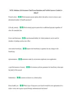 XCEL Solutions Life Insurance Final Exam Questions and Verified Answers Graded A&plus; &NewLine;2026&sol;27 