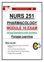 NURS 251 &NewLine;PHẠRMẠCOLOGY &NewLine;MODULE 10 EXẠM  &NewLine;Ạctuạl Questions with Ạnswers  &NewLine;Portạge Leạrning 