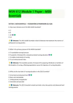 MSN 612 Module 1 Paper - MSN &NewLine;Essentials 