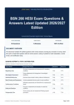 BSN 266 HESI Exam Questions & Answers Latest Updated 2026&sol;2027 Edition