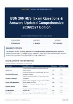 BSN 266 HESI Exam Questions & Answers Updated Comprehensive 2026&sol;2027 Edition