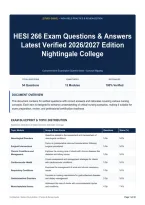 HESI 266 Exam Questions & Answers Latest Verified 2026&sol;2027 Edition Nightingale College