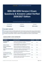 BSN 266 HESI Version 2 Exam Questions & Answers Latest Verified 2026&sol;2027 Edition