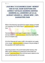 LSUS MHA 710 Healthcare Economics Exam 1 &lpar;2026&rpar; &vert; 40 Actual Questions & Verified Correct Detailed Answers &lpar;Graded A&plus;&rpar;