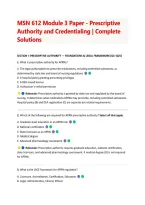 MSN 612 Module 3 Paper - Prescriptive &NewLine;Authority and Credentialing &vert; Complete &NewLine;Solutions