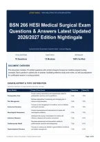BSN 266 HESI Medical Surgical Exam Questions & Answers Latest Updated 2026&sol;2027 Edition Nightingale