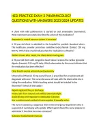 Pharmacology HESI Practice Exam Questions & Answers
