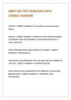 ABRET EEG TEST QUESTIONS WITH CORRECT ANSWERS