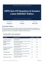 USPS Quiz 476 Questions & Answers Latest 2026&sol;2027 Edition
