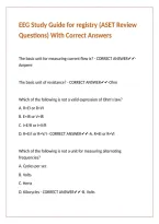 EEG Study Guide for registry &lpar;ASET Review Questions&rpar; With Correct Answers