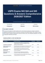 USPS Exams 943 944 and 945 Questions & Answers Comprehensive 2026&sol;2027 Edition