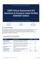 USPS Virtual Assessment 475 Questions & Answers Latest Verified 2026&sol;2027 Edition