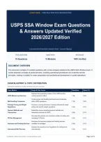 USPS SSA Window Exam Questions & Answers Updated Verified 2026&sol;2027 Edition