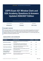 USPS Exam 421 Window Clerk and SSA Academy Questions & Answers Updated 2026&sol;2027 Edition
