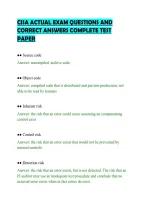 CISA ACTUAL EXAM QUESTIONS AND&NewLine;CORRECT ANSWERS COMPLETE TEST&NewLine;PAPER