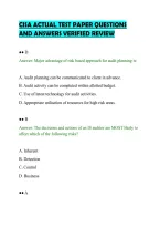 CISA ACTUAL TEST PAPER QUESTIONS&NewLine;AND ANSWERS VERIFIED REVIEW&NewLine;