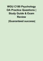 WGU C180 Psychology OA Practice Questions &vert; Study Guide & Exam Review&NewLine;&NewLine;