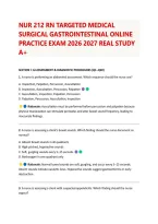NUR 212 RN TARGETED MEDICAL &NewLine;SURGICAL GASTROINTESTINAL ONLINE &NewLine;PRACTICE EXAM 2026 2027 REAL STUDY &NewLine;A&plus;