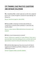 CITI TRAINING QUIZ PRACTICE QUESTIONS&NewLine;AND DETAILED SOLUTIONS&NewLine;