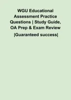 WGU Educational Assessment Practice Questions &vert; Study Guide&comma; OA Prep & Exam Review&NewLine;&NewLine;